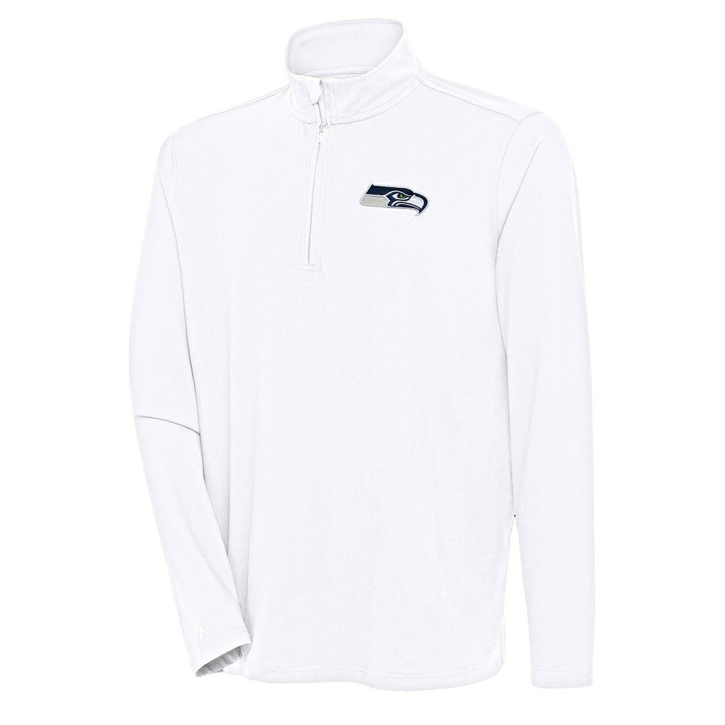 Seattle Seahawks Antigua Hunk Quarter-Zip Pullover Top White | NFL