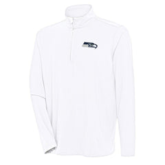 Seattle Seahawks Antigua Hunk Quarter-Zip Pullover Top White | NFL