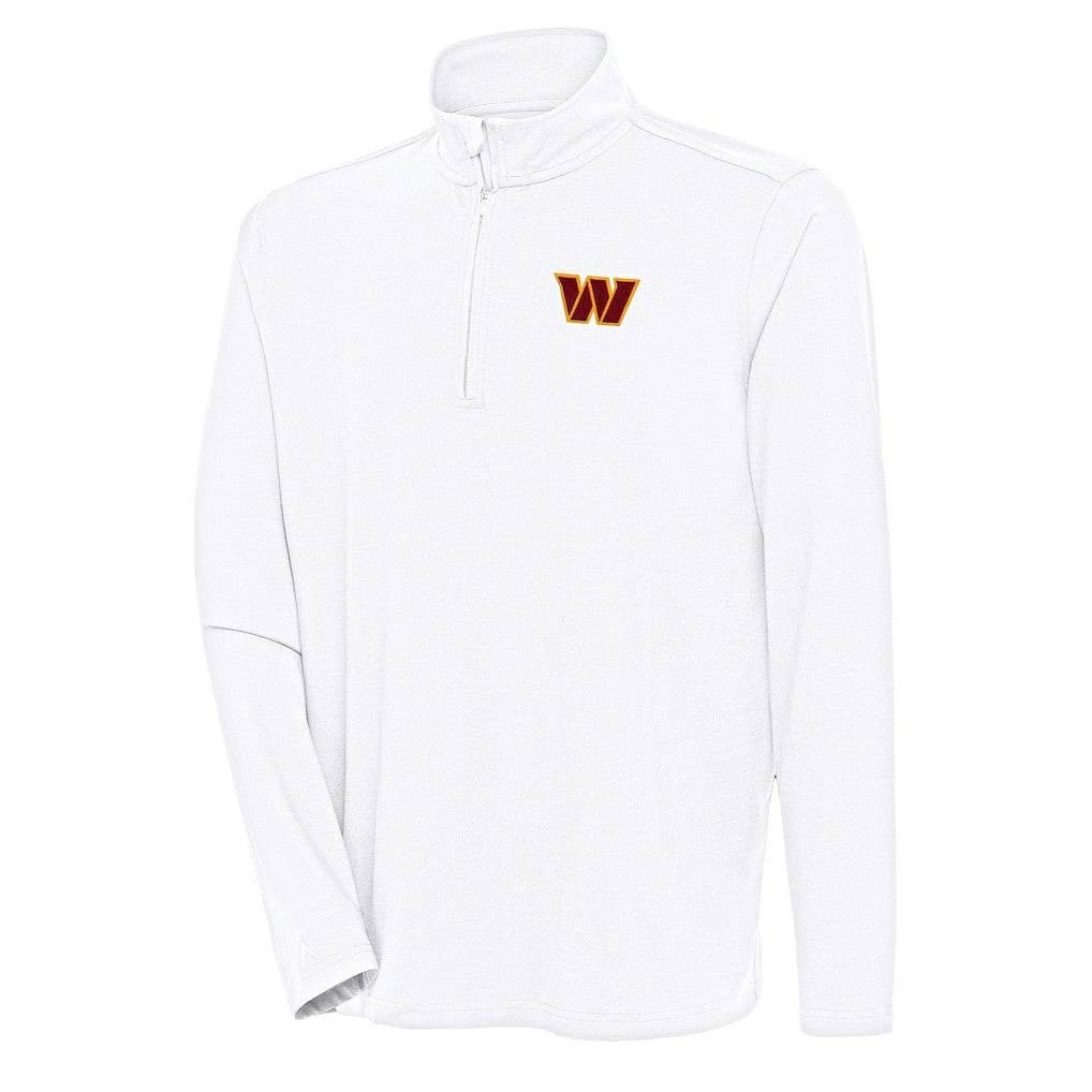 Washington Commanders Antigua Hunk Quarter-Zip Pullover Top White | NFL