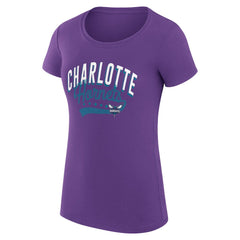 Charlotte Hornets G-III 4Her by Carl Banks Women's Super-Slim Fit Lightweight Filigree Logo T-Shirt - Purple - NBA
