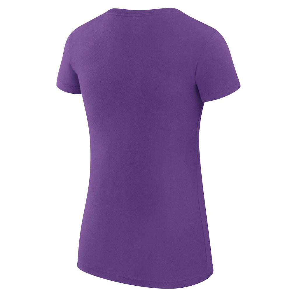Charlotte Hornets G-III 4Her by Carl Banks Women's Super-Slim Fit Lightweight Filigree Logo T-Shirt - Purple - NBA