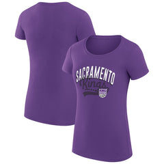 Sacramento Kings G-III 4Her by Carl Banks Women's Super-Slim Fit Lightweight Filigree Logo T-Shirt - Purple - NBA