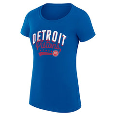Detroit Pistons G-III 4Her by Carl Banks Women's Super-Slim Fit Lightweight Filigree Logo T-Shirt - Blue - NBA