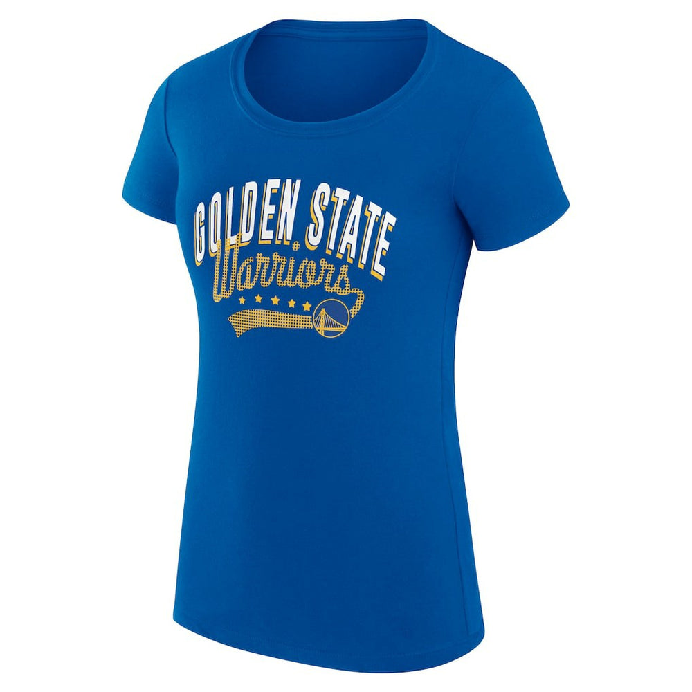 Golden State Warriors G-III 4Her by Carl Banks Women's Super-Slim Fit Lightweight Filigree Logo T-Shirt - Royal - NBA