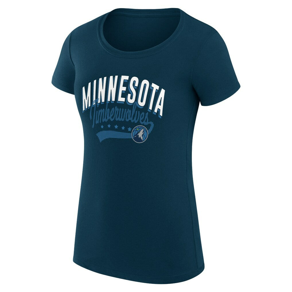 Minnesota Timberwolves G-III 4Her by Carl Banks Women's Super-Slim Fit Lightweight Filigree Logo T-Shirt - Navy - NBA