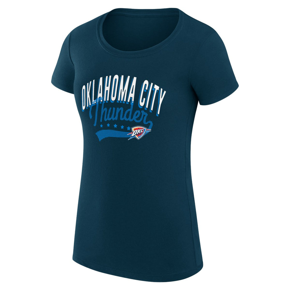 Oklahoma City Thunder G-III 4Her by Carl Banks Women's Super-Slim Fit Lightweight Filigree Logo T-Shirt - Navy - NBA