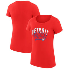 Detroit Pistons G-III 4Her by Carl Banks Women's Super-Slim Fit Lightweight Filigree Logo T-Shirt - Red - NBA