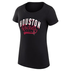 Houston Rockets G-III 4Her by Carl Banks Women's Super-Slim Fit Lightweight Filigree Logo T-Shirt - Black - NBA