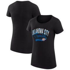 Oklahoma City Thunder G-III 4Her by Carl Banks Women's Super-Slim Fit Lightweight Filigree Logo T-Shirt - Black - NBA