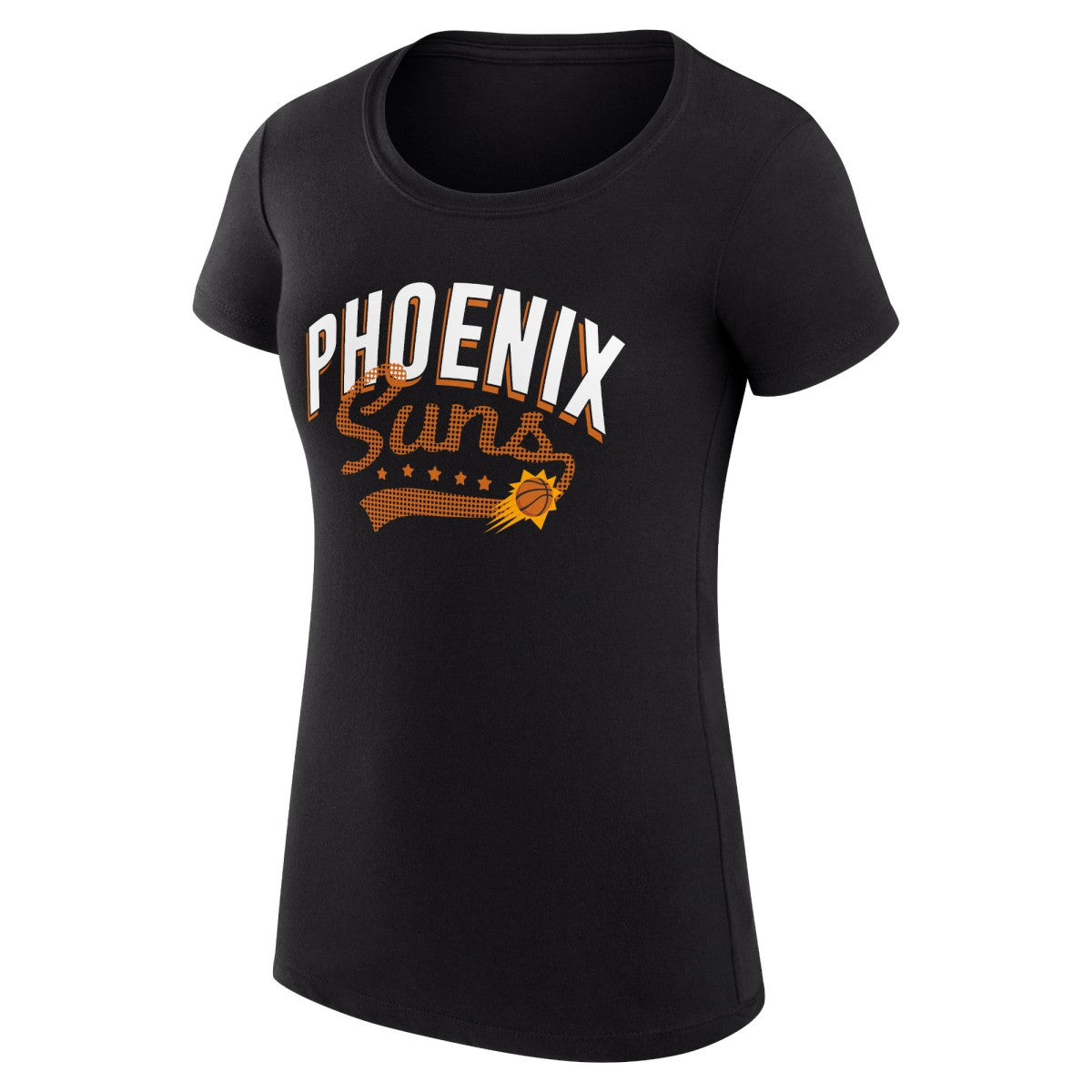 Phoenix Suns G-III 4Her by Carl Banks Women's Super-Slim Fit Lightweight Filigree Logo T-Shirt - Black - NBA