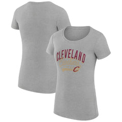 Cleveland Cavaliers G-III 4Her by Carl Banks Women's Super-Slim Fit Lightweight Filigree Logo T-Shirt - Heather Gray - NBA