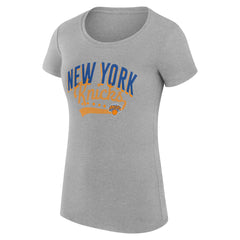 New York Knicks G-III 4Her by Carl Banks Women's Super-Slim Fit Lightweight Filigree Logo T-Shirt - Heather Gray - NBA