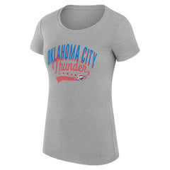 Oklahoma City Thunder G-III 4Her by Carl Banks Women's Super-Slim Fit Lightweight Filigree Logo T-Shirt - Heather Gray - NBA