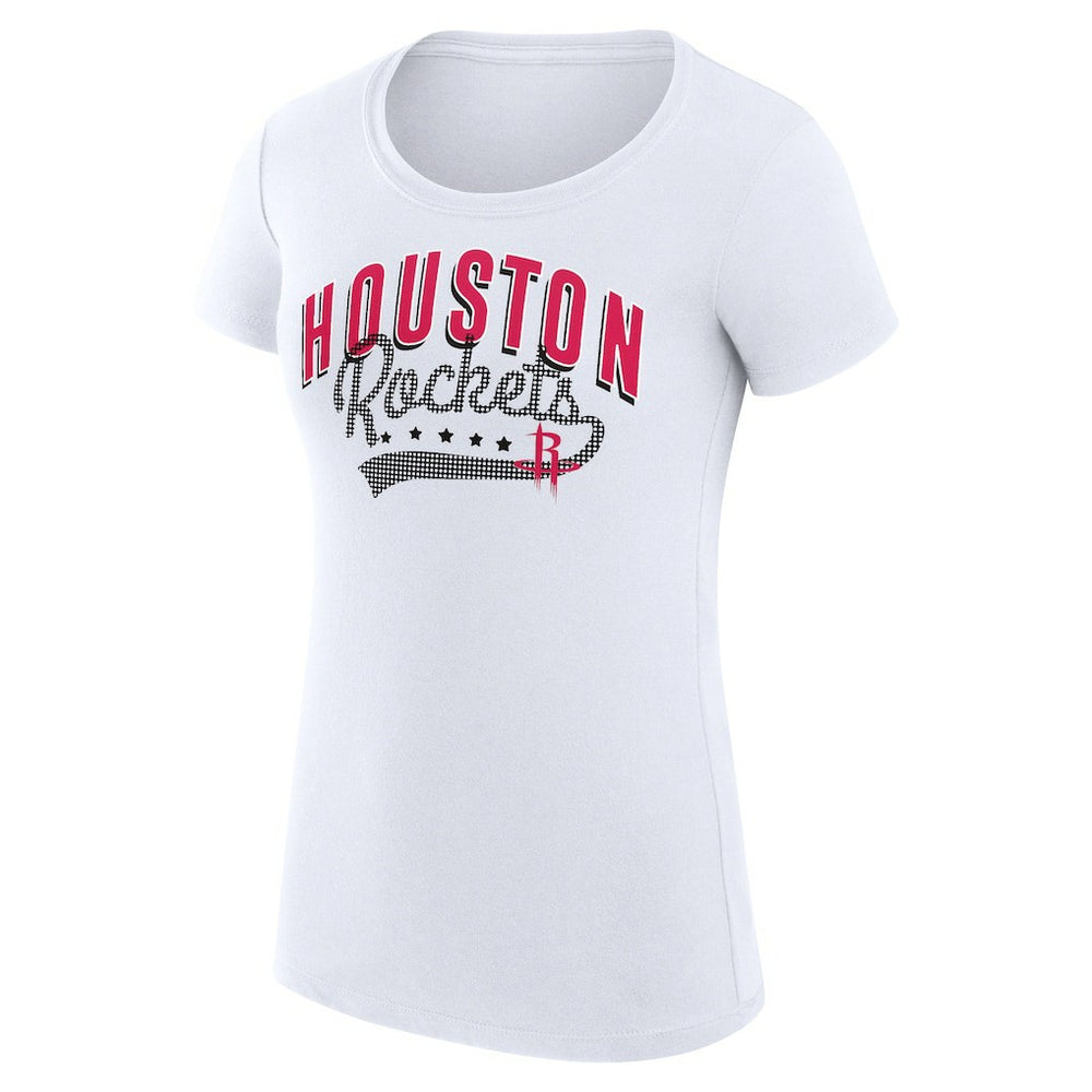 Houston Rockets G-III 4Her by Carl Banks Women's Super-Slim Fit Lightweight Filigree Logo T-Shirt - White - NBA