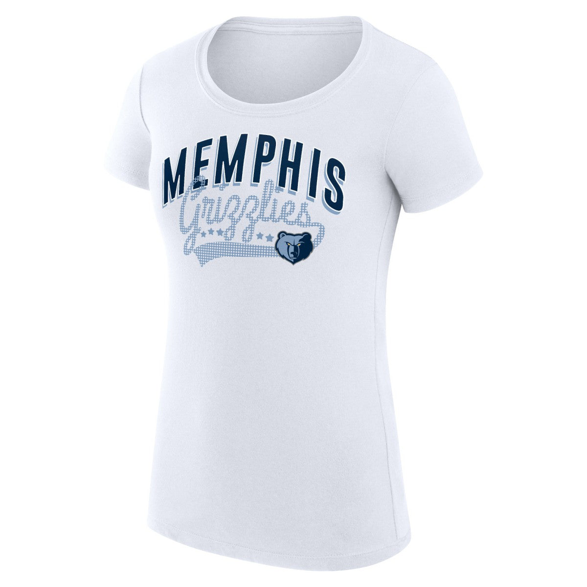Memphis Grizzlies G-III 4Her by Carl Banks Women's Super-Slim Fit Lightweight Filigree Logo T-Shirt - White - NBA
