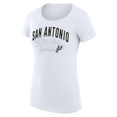 San Antonio Spurs G-III 4Her by Carl Banks Women's Super-Slim Fit Lightweight Filigree Logo T-Shirt - White - NBA