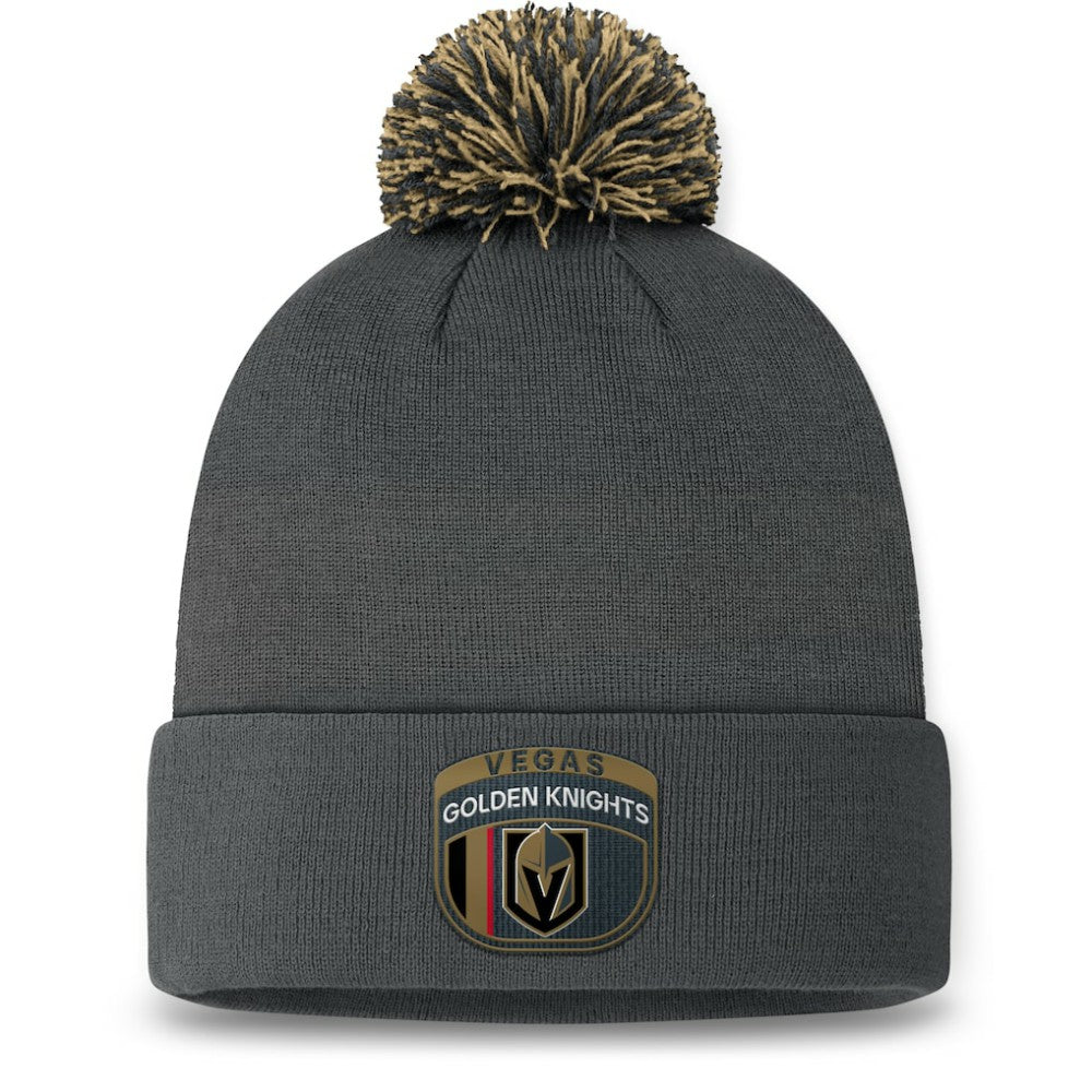 Vegas Golden Knights Fanatics 2024 NHL Draft Cuffed Knit Hat with Pom - Charcoal - NHL