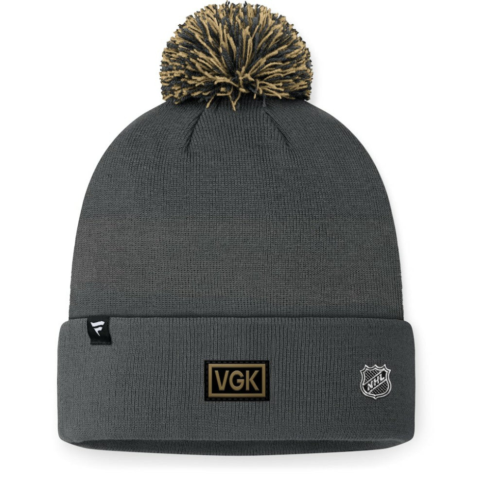 Vegas Golden Knights Fanatics 2024 NHL Draft Cuffed Knit Hat with Pom - Charcoal - NHL