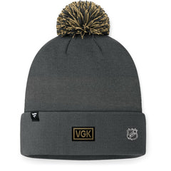 Vegas Golden Knights Fanatics 2024 NHL Draft Cuffed Knit Hat with Pom - Charcoal - NHL