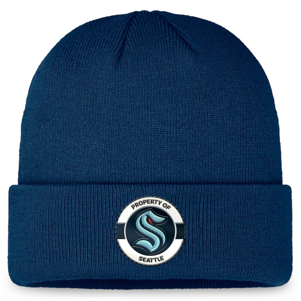 Seattle Kraken Fanatics Authentic Pro Training Camp Cuffed Knit Hat - Deep Sea Blue - NHL