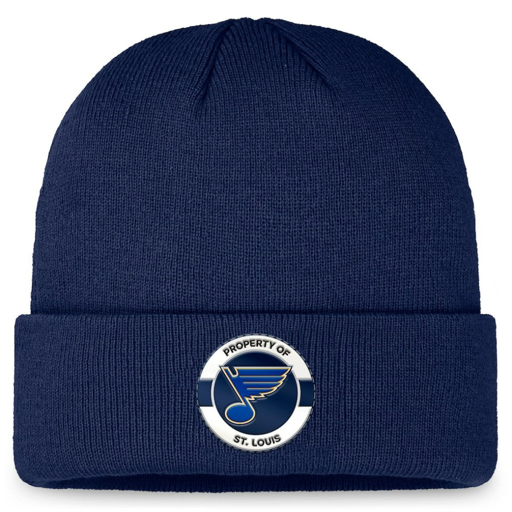 St. Louis Blues Fanatics Authentic Pro Training Camp Cuffed Knit Hat - Navy - NHL