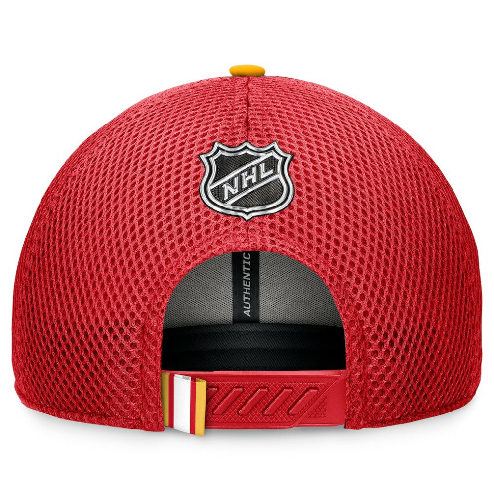 Calgary Flames Fanatics 2024 NHL Draft On Stage Trucker Adjustable Hat - Red - NHL
