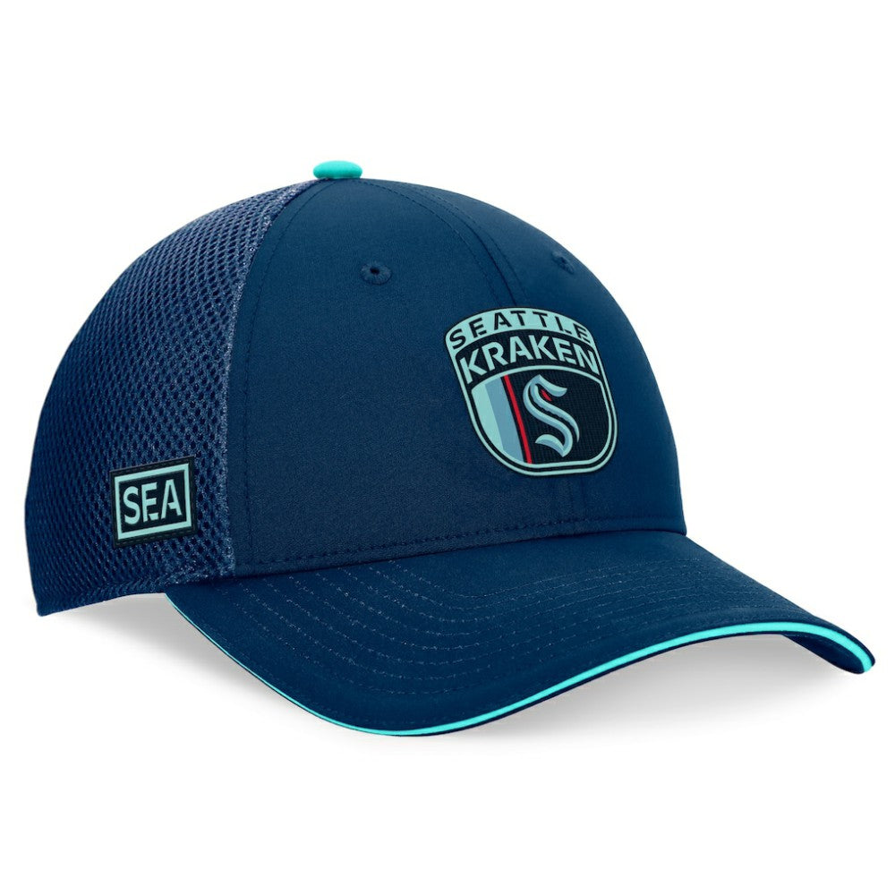Seattle Kraken Fanatics 2024 NHL Draft On Stage Trucker Adjustable Hat - Deep Sea Blue - NHL