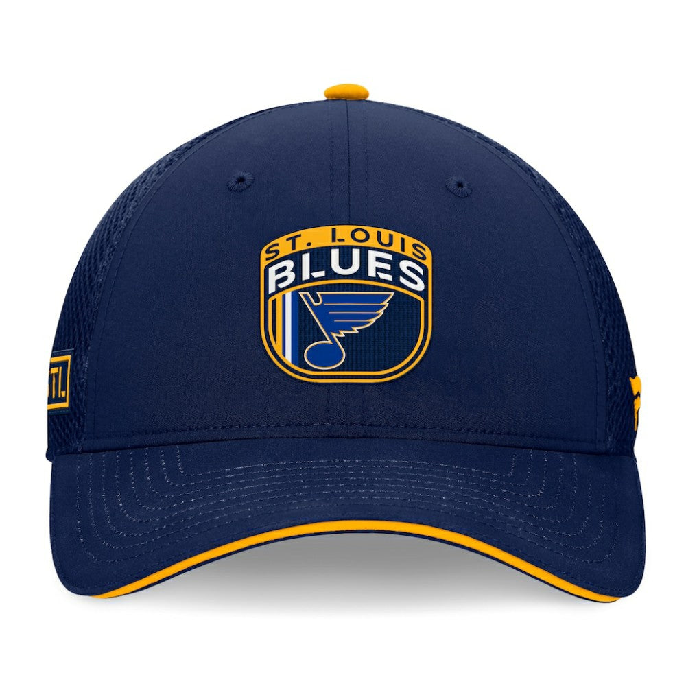 St. Louis Blues Fanatics 2024 NHL Draft On Stage Trucker Adjustable Hat - Navy - NHL