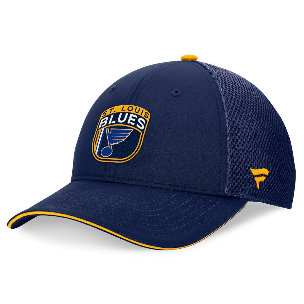 St. Louis Blues Fanatics 2024 NHL Draft On Stage Trucker Adjustable Hat - Navy - NHL