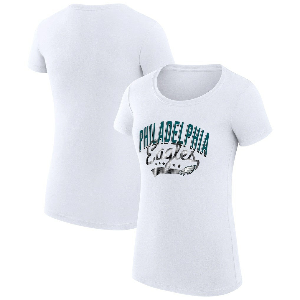 Philadelphia Eagles G-III 4Her by Carl Banks Women's Super-Slim Fit Lightweight Filigree Logo T-Shirt – White | NFL