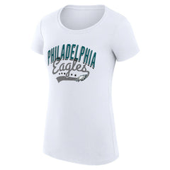 Philadelphia Eagles G-III 4Her by Carl Banks Women's Super-Slim Fit Lightweight Filigree Logo T-Shirt – White | NFL