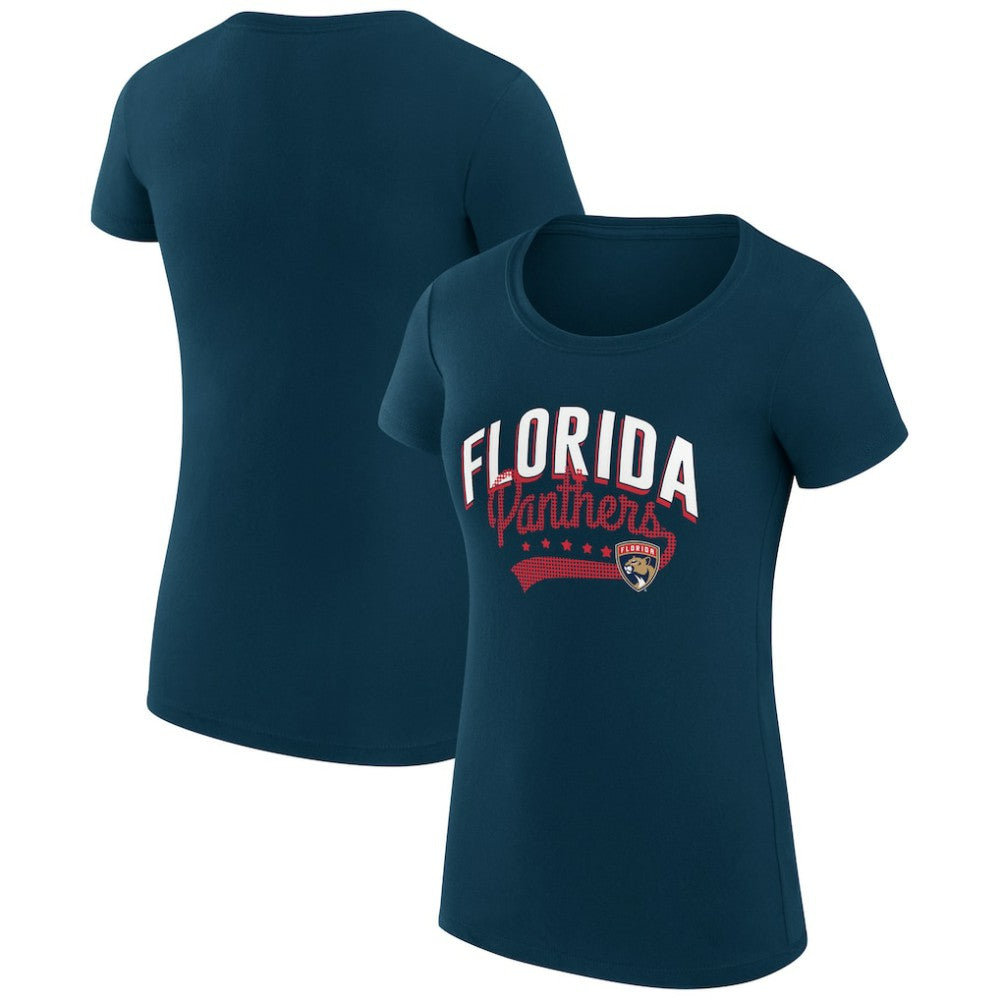 Florida Panthers G-III 4Her by Carl Banks Women's Super-Slim Fit Lightweight Filigree Logo T-Shirt – Navy - NHL