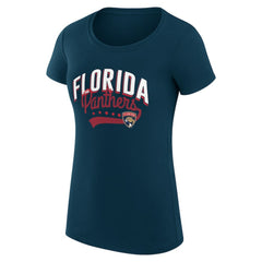 Florida Panthers G-III 4Her by Carl Banks Women's Super-Slim Fit Lightweight Filigree Logo T-Shirt – Navy - NHL