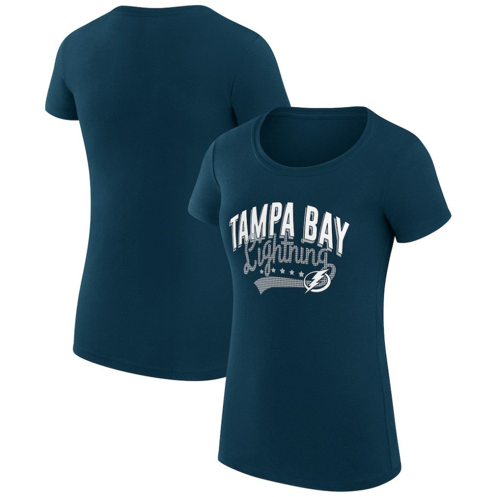 Tampa Bay Lightning G-III 4Her by Carl Banks Women's Super-Slim Fit Lightweight Filigree Logo T-Shirt – Navy - NHL
