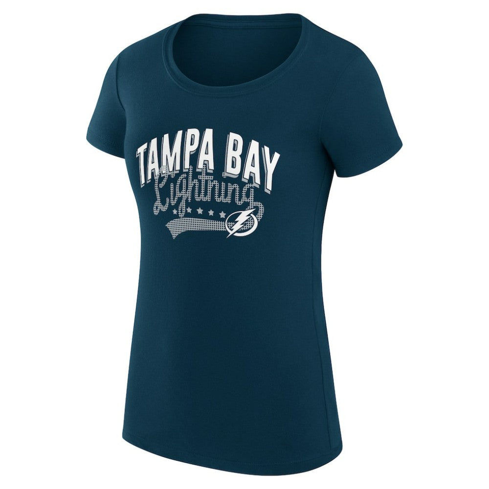 Tampa Bay Lightning G-III 4Her by Carl Banks Women's Super-Slim Fit Lightweight Filigree Logo T-Shirt – Navy - NHL
