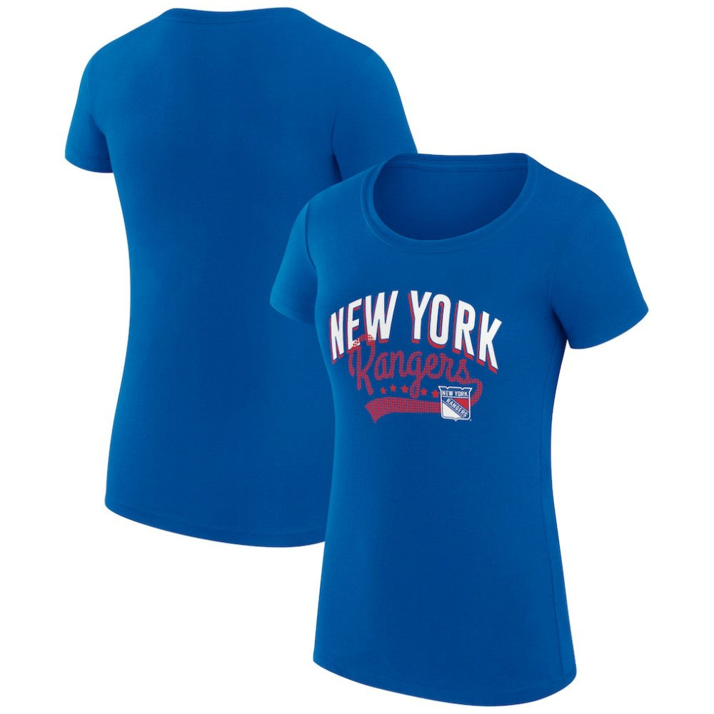 New York Rangers G-III 4Her by Carl Banks Women's Super-Slim Fit Lightweight Filigree Logo T-Shirt – Blue - NHL