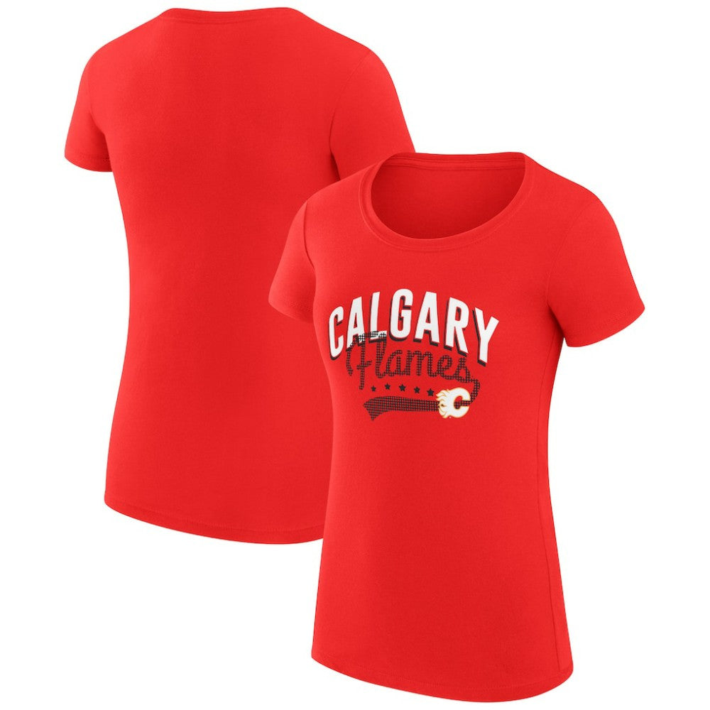 Calgary Flames G-III 4Her by Carl Banks Women's Super-Slim Fit Lightweight Filigree Logo T-Shirt – Red - NHL