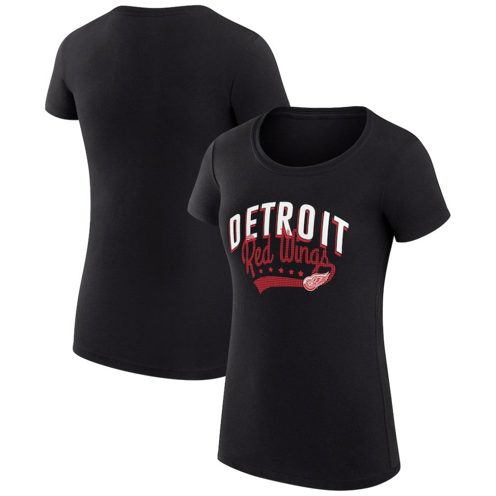 Detroit Red Wings G-III 4Her by Carl Banks Women's Super-Slim Fit Lightweight Filigree Logo T-Shirt – Black - NHL