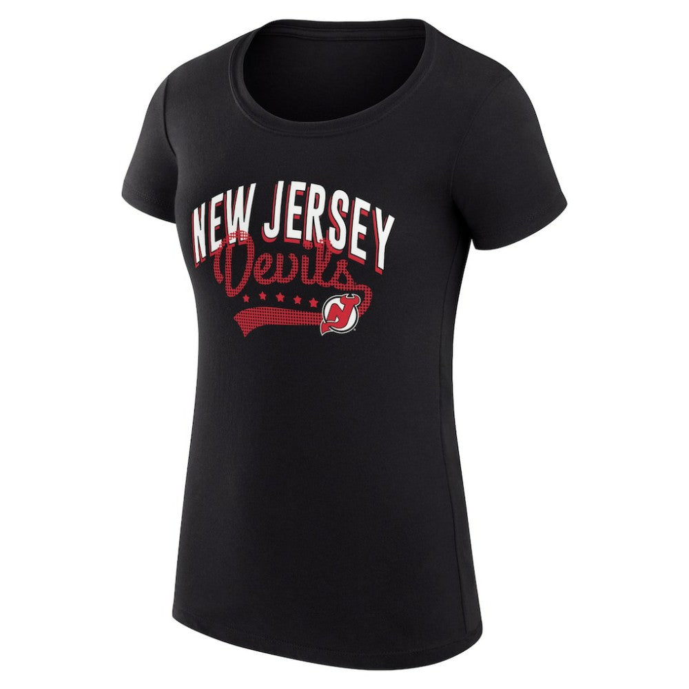 New Jersey Devils G-III 4Her by Carl Banks Women's Super-Slim Fit Lightweight Filigree Logo T-Shirt – Black - NHL