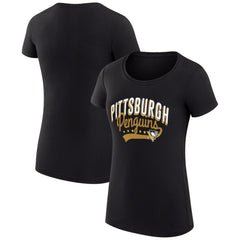 Pittsburgh Penguins G-III 4Her by Carl Banks Women's Super-Slim Fit Lightweight Filigree Logo T-Shirt – Black - NHL