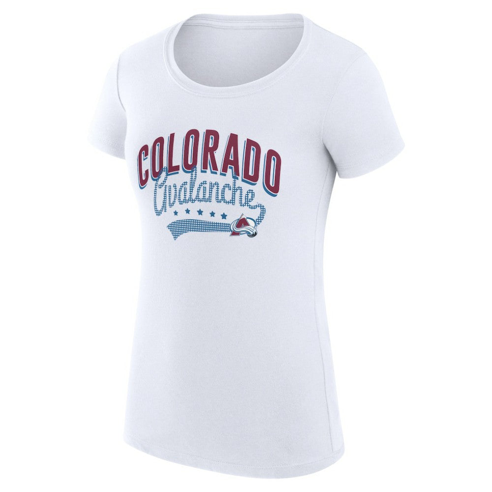 Colorado Avalanche G-III 4Her by Carl Banks Women's Super-Slim Fit Lightweight Filigree Logo T-Shirt – White - NHL