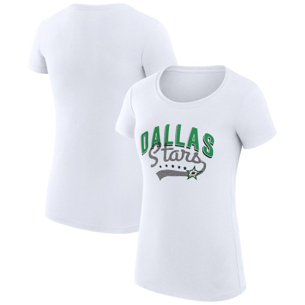 Dallas Stars G-III 4Her by Carl Banks Women's Super-Slim Fit Lightweight Filigree Logo T-Shirt – White - NHL