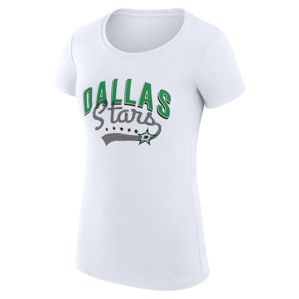 Dallas Stars G-III 4Her by Carl Banks Women's Super-Slim Fit Lightweight Filigree Logo T-Shirt – White - NHL