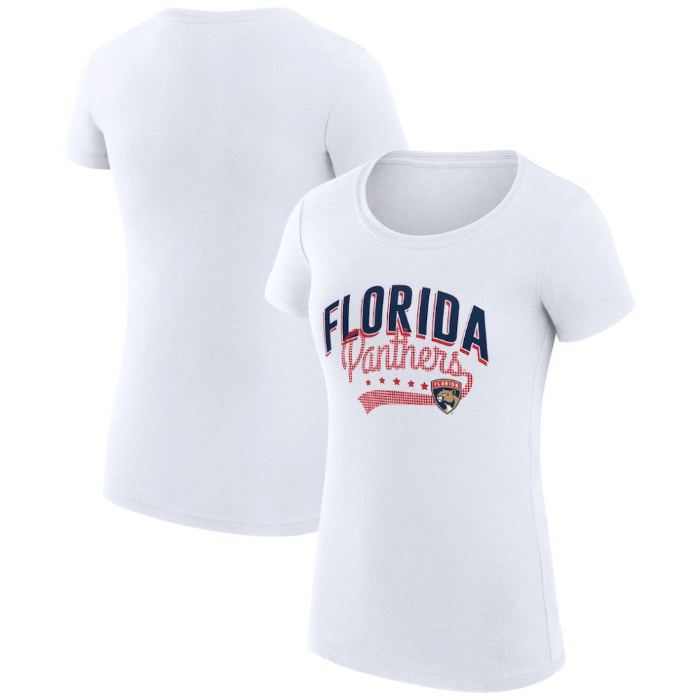 Florida Panthers G-III 4Her by Carl Banks Women's Super-Slim Fit Lightweight Filigree Logo T-Shirt – White - NHL