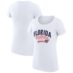 Florida Panthers G-III 4Her by Carl Banks Women's Super-Slim Fit Lightweight Filigree Logo T-Shirt – White - NHL