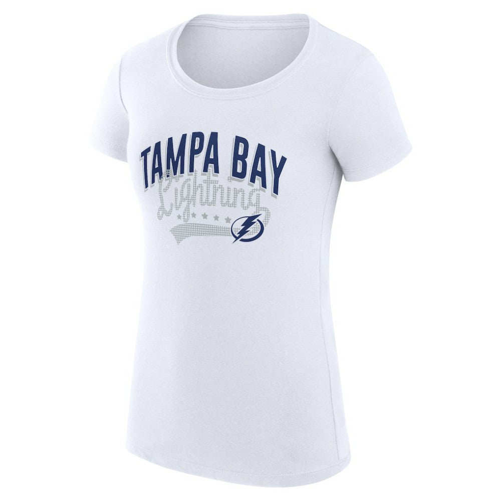 Tampa Bay Lightning G-III 4Her by Carl Banks Women's Super-Slim Fit Lightweight Filigree Logo T-Shirt – White - NHL
