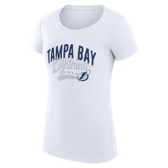Tampa Bay Lightning G-III 4Her by Carl Banks Women's Super-Slim Fit Lightweight Filigree Logo T-Shirt – White - NHL