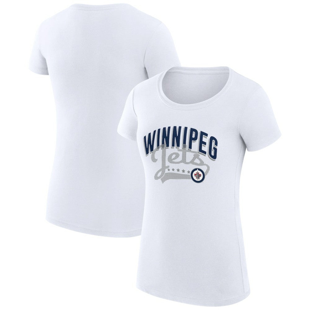 Winnipeg Jets G-III 4Her by Carl Banks Women's Super-Slim Fit Lightweight Filigree Logo T-Shirt – White - NHL