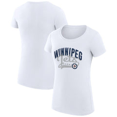 Winnipeg Jets G-III 4Her by Carl Banks Women's Super-Slim Fit Lightweight Filigree Logo T-Shirt – White - NHL