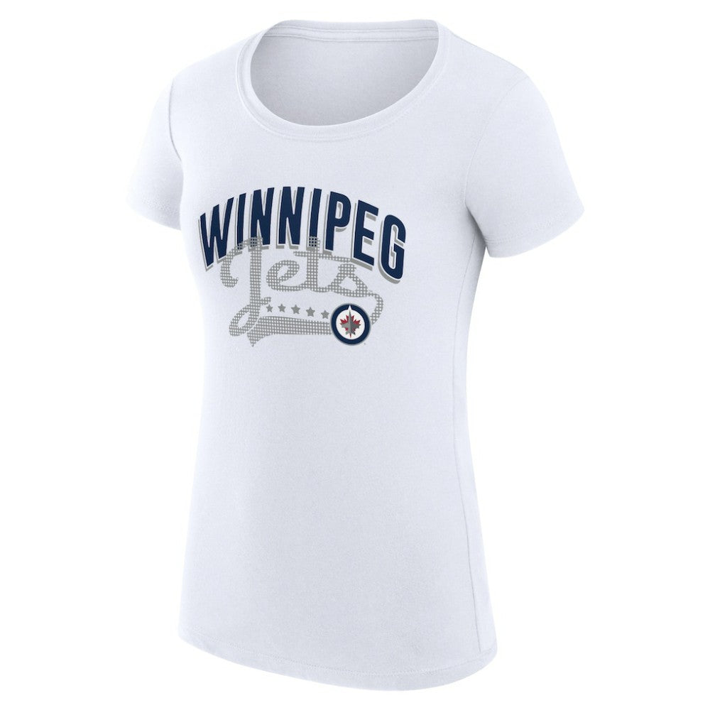 Winnipeg Jets G-III 4Her by Carl Banks Women's Super-Slim Fit Lightweight Filigree Logo T-Shirt – White - NHL